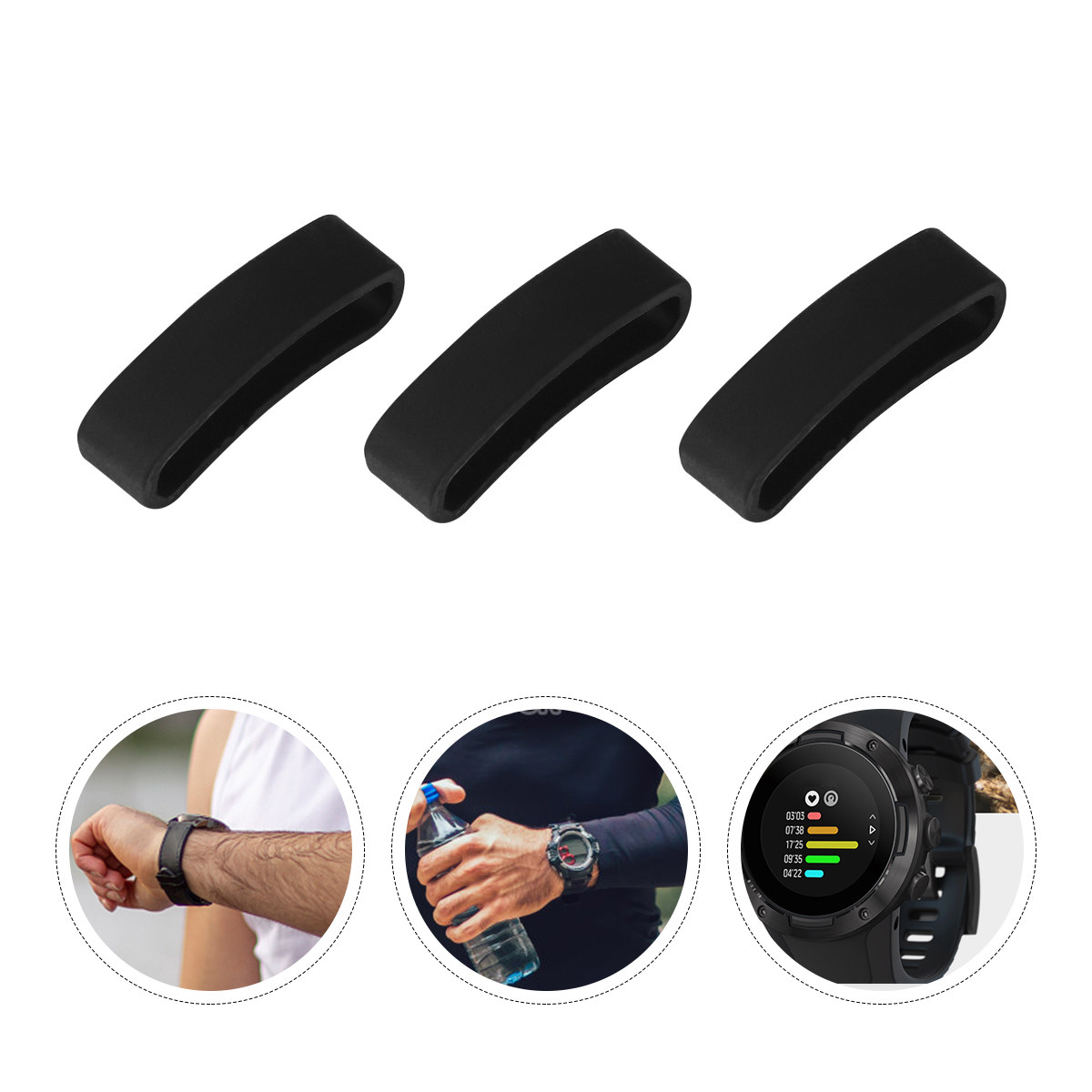 Silicone Band Replacement - 3Pcs Watch Band Buckle Rings Silicone