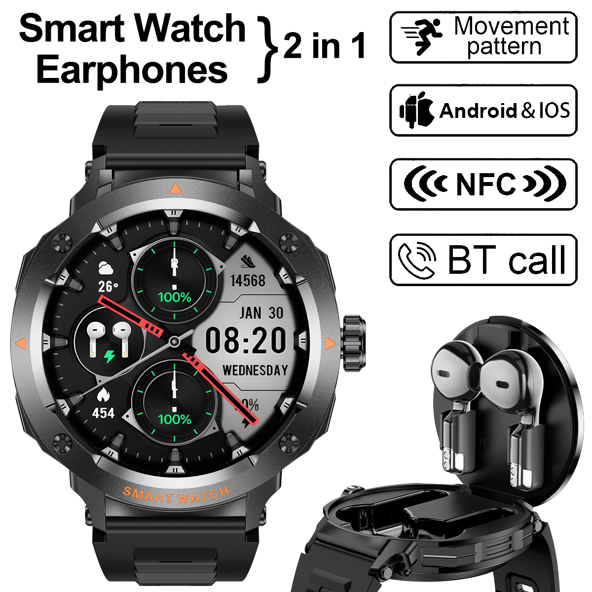 NFC Smart Watch Wireless Earph – Smartwatch Headset Bewertung und Preis