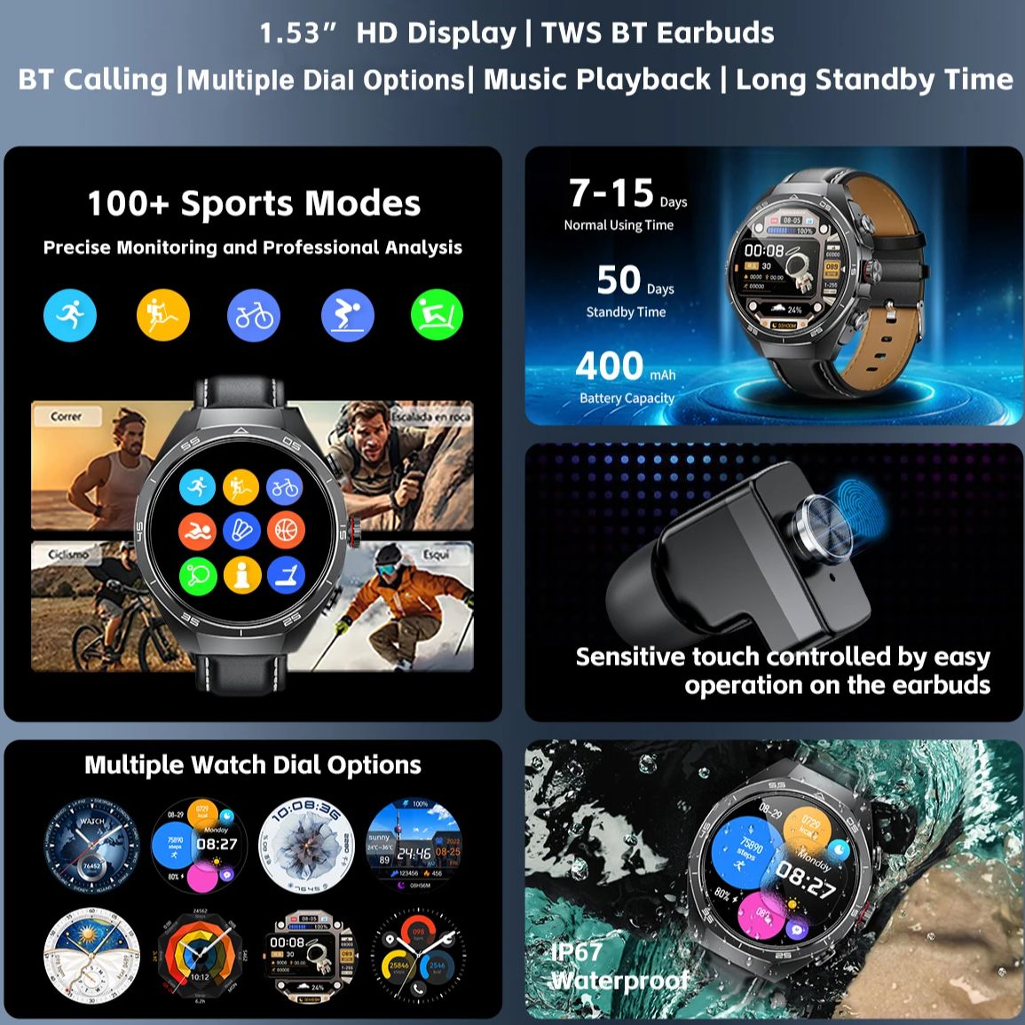 NFC Headset Smart Watch 2 in 1 – Smartwatch Headset Bewertung und Preis