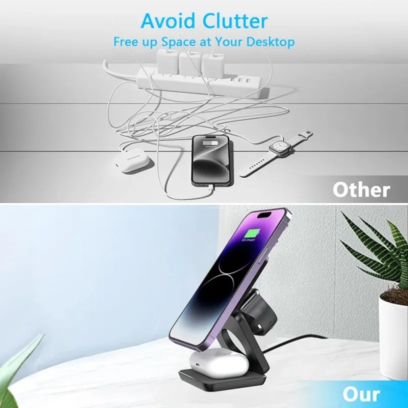 3 in 1 Foldable Magnetic Wirel – Wireless Charger Watch Bewertung und Preis