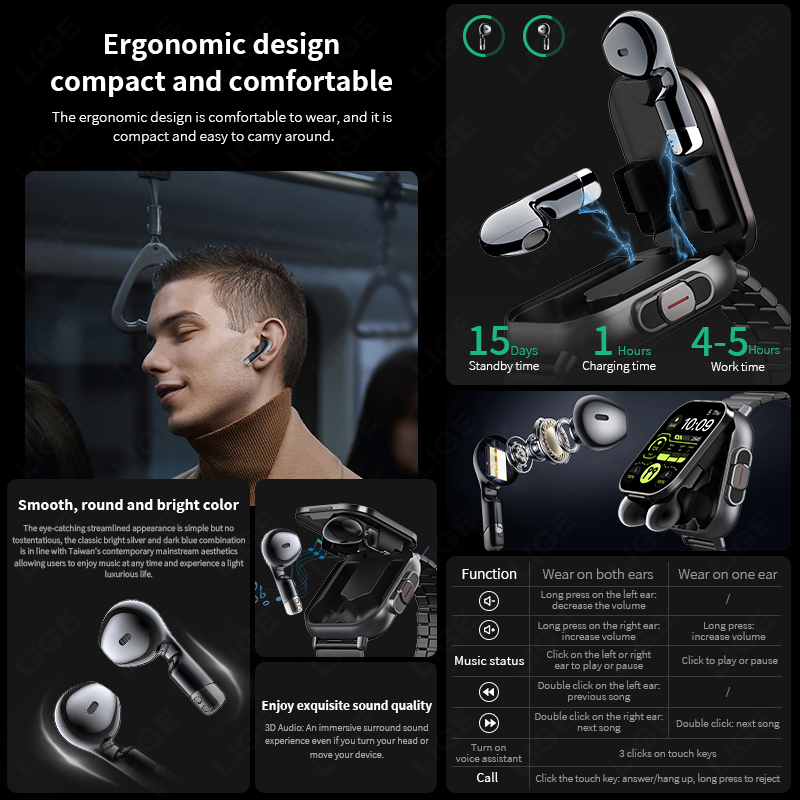 NFC Smart Watch TWS 2-in-1 Hea – Smartwatch Headset Bewertung und Preis